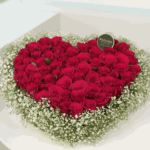 75 Red Roses Heart Shaped Arrangement
