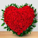 Amazing 150 Red Roses Heart Shape Arrangement Delivery by Indore Florist