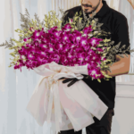 40 Purple Orchids Bouquet