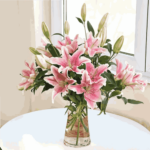 Pink Lilies in a Vase