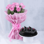 Pink Roses with Cake
