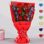 Red Roses Bouquet With Dairy Milk Chocolates-