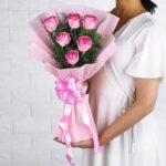 Delicate Love 6 Pink Roses Bunch
