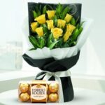 Bouquet of Yellow Roses & Chocolate