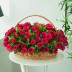Red Roses in a Basket