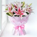 Fresh Bouquet of Pink Lilies