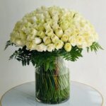 White Roses in Vase