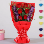 Red Roses Bouquet With Dairy Milk Chocolates