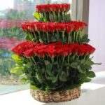 3 Tier Flower Arrangement Of Red Roses